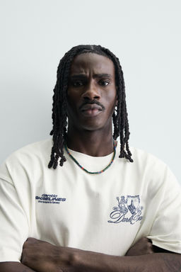 CAMISETA ESTAMPADOS COMBINADOS / Blanco roto - Zara фото 5