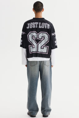 Camiseta de malla estampada Oversized Fit - H&m фото 8