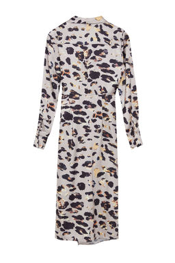 Bej Leopar Desenli Anvelop Midi Baglama Detayl? Dokuma Elbise TWOAW24EL00688