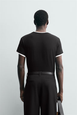T-SHIRT WITH CONTRAST TRIMS - Zara фото 3