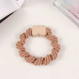 Цена за 6 шт. Резинка для волос «Ширли», 6 см, бежевая