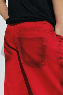 JEANS ZW COLLECTION WIDE LEG TIRO BAJO / Rojo - Zara фото 3