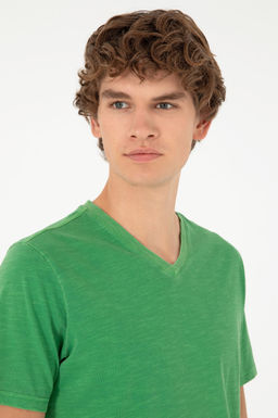 Мужская зеленая базовая футболка - U.s. polo assn фото 2