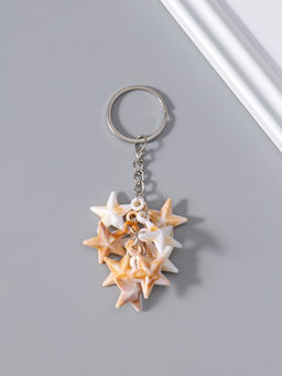 Цена за 12 шт. Брелок для ключей на кольце «Звёзды», пластик под песочный мрамор, 9 шт., 2×2.5×7 см
