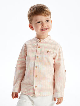 Hakim Yaka Uzun Kollu ?izgili Erkek Bebek G?mlek