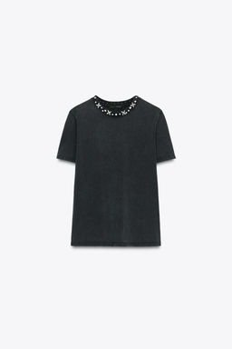 JEWEL FADED-EFFECT T-SHIRT - Zara фото 4