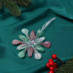 Ёлочная игрушка Зимнее волшебство. Снежинка пушистая, 1111 см, разноцветная фото 5