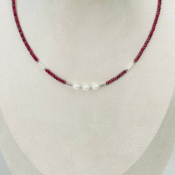 Колье из Граната (Альмандин) и Жемчуга 38 см +