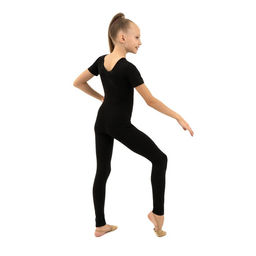 Комбинезон гимнастический Grace Dance, c коротким рукавом, р. 30, цвет чёрный  фото 6