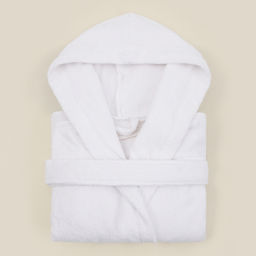 Халат махровый с капюшоном мужской SL HOME: Basic «Блан де Блан», размер S, хлопок 100%, белый