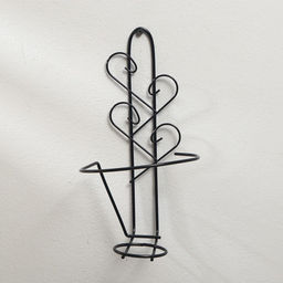 Подвес для кашпо настенный «Узор», d=16 см, чёрный