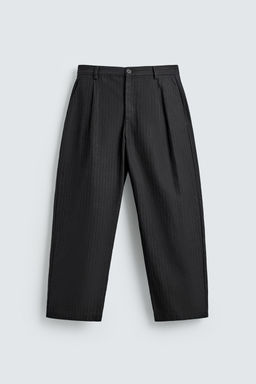 RELAXED FIT PINSTRIPE TROUSERS - Zara фото 7