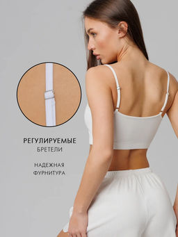 Пижама женская, топ и шорты молочные ЛП-01 (131) - Росхалат фото 12