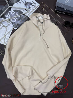 Свободный оверсайз свитер поло с молнией - Bruno фото 4