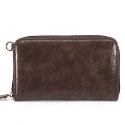 Портмоне/клатч муж Croco-1301 натуральная кожа 3 отд, 1 карм (рем-петля+плеч рем), коричневый тем крек (225) 228588  фото 2