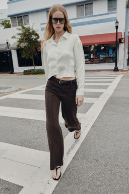 FITTED WAIST SATIN SHIRT - Zara фото 11
