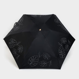 Зонт женский механический «Тропические листья», 6 спиц, складывается в размер телефона