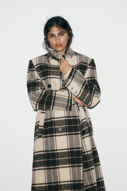 Пальто Zara Extra Largo шерстяное песочно-коричневое