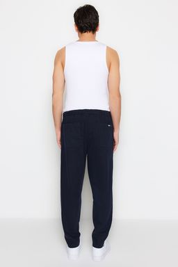 Lacivert Regular Fit Lastik Belli Gabardin Pantolon TMNSS23PL00033 - Trendyolmilla фото 2