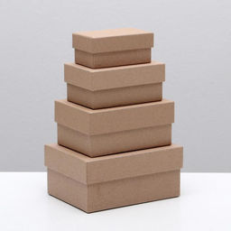 Набор коробок 4 в 1 Крафт однотонный, 15 х 11 х 7 - 9 х 5 х 4 см - UPAK LAND фото 5