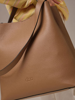 Кожаная сумка шоппер Olga DBR 30948 коричневый капучино фото 13