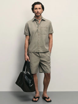 Рубашка c эффектом garment dye / Zarina  фото 2