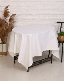 Скатерть Премиум Кружева-белая 140*170 см. п/лен