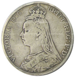 Монета 1 крона 1890 года Великобритания