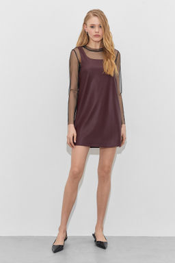 Сарафан из экокожи