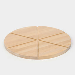 Доска для пиццы деревянная Adelica «Итальяно», с потайными ручками, 6 кусков, d=32 см, толщина 1.8 см, берёза