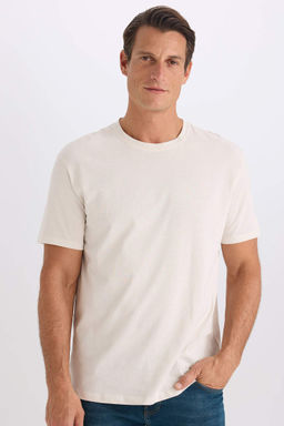 New Regular Fit Bisiklet Yaka Basic Duz K?sa Kollu Tisort - Defacto фото 3
