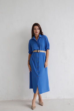 Платье-рубашка с объёмными рукавами