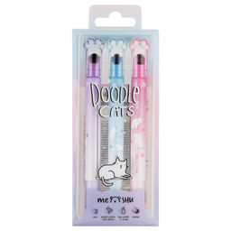 Набор текстмаркеров MESHU "Sweet infinity" 3шт., 1-4мм., со штампом, пастельные цвета, с блестками (MS_66409) в ПВХ боксе