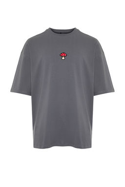TRENDYOL MAN Beyaz Un?sex Oversize/Genis Kesim Kalp Nak?sl? T-Shirt TMNSS24TS00070 - Trendyolmilla фото 19
