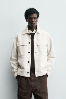 FAUX SUEDE OVERSHIRT