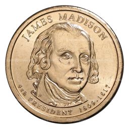 1 доллар 2007 года D Джеймс Мэдисон 4-й президент США