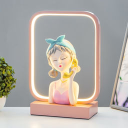 Настольная лампа «Девушка с телефоном» LED 15 Вт коричневый 24×10×34 см RISALUX