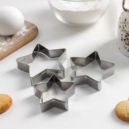 Формы для печенья Доляна Остроконечная звезда, набор 3 шт., металл, серебристые