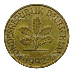 Монета 10 пфеннигов 1992 года F Германия