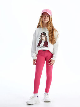 Beli Lastikli K?z ?ocuk Uzun Tayt