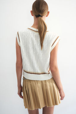 Sueter sin mangas en punto trenzado - H&m фото 5
