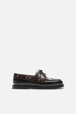 LEATHER DECK SHOES - Zara фото 5