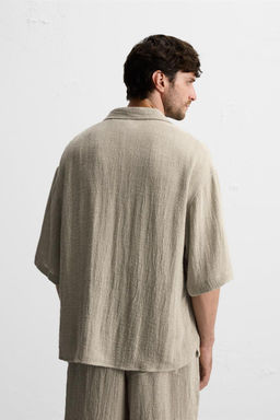100% LINEN OVERSIZE FIT SHIRT - Zara фото 3