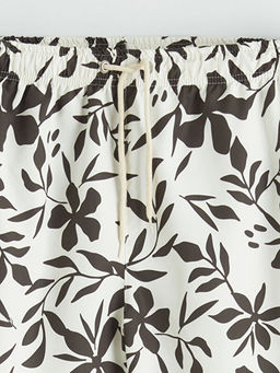 Yaprak ve ?i?ek Desenli Erkek Y?zme ?ort