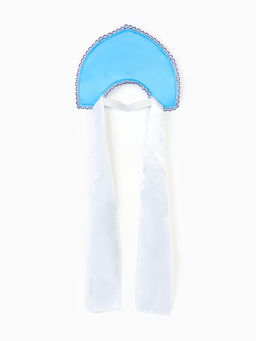 Кокошник карнавальный голубой с бусинами