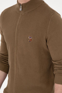 Мужской базовый трикотажный кардиган цвета хаки Неожиданная скидка в корзине - U.s. polo assn фото 14