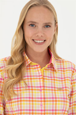 Женская розовая рубашка с длинным рукавом - U.s. polo assn фото 2