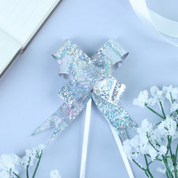 Цена за 20 шт. Бант - бабочка №1.8, серебро