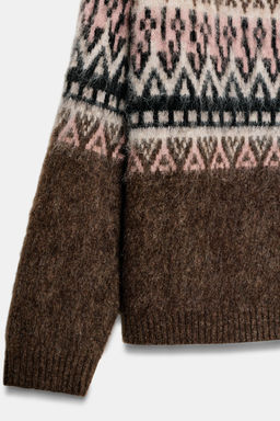 JACQUARD BRUSHED EFFECT KNIT JUMPER - Zara фото 7