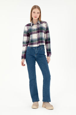 Джинсы женские Slim Flare Fit синие из хлопка